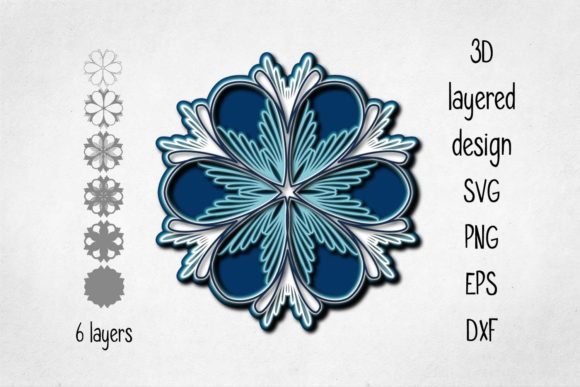 3D Layered Floral Decoration: A Designer's Asset