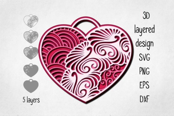 3D Layered Hanging Heart Ideas and Inspiration