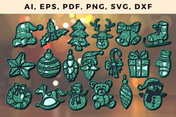 3D Multi-Layer Christmas SVGs for Designers