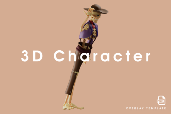 A Joyful Skull Cowboy 3D Cartoon Design: Bringing Personality to Digital and Print Projects