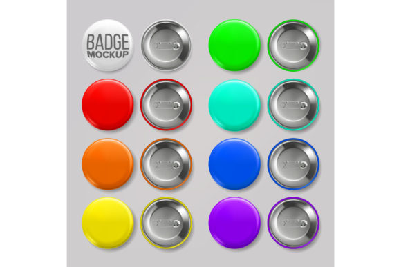 Badge Mockup Set Vector: Pin Brooch Design in the Modern Creative Workflow