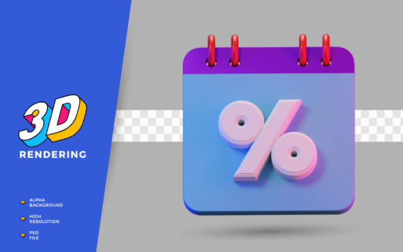 How 3D Render Symbol Calendar of Percent Transforms Goal Tracking and Visual Progress