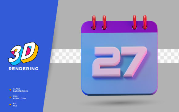 How the 3D Render Symbol Calendar of Number 27 Transforms Visual Planning