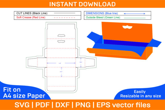 Lip Balm Box Dieline Template & 3D Box