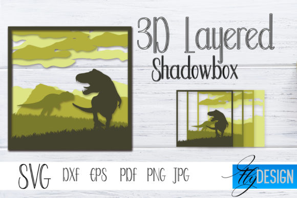 Mastering Depth With 3D Layered SVG Dinosaur 3