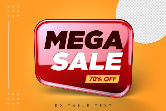 Mega Sale 3D Banner Design