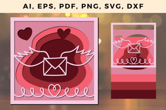 Multi Layer Valentine s Flying Letter SVG
