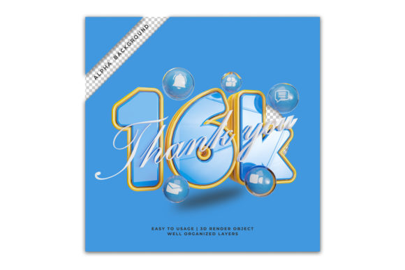 Thank You 16k Followers 3D Render: A Creative Milestone