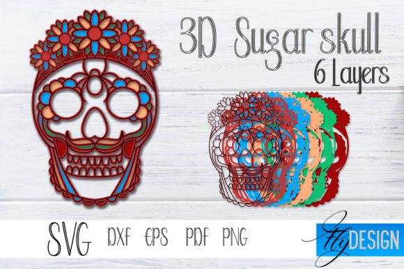 The Art and Craft of 3D Layered SVG Sugar Skull Designs